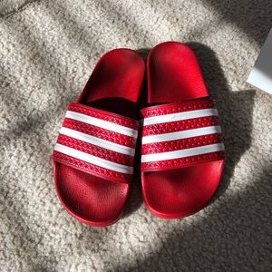 Red Adidas Slides